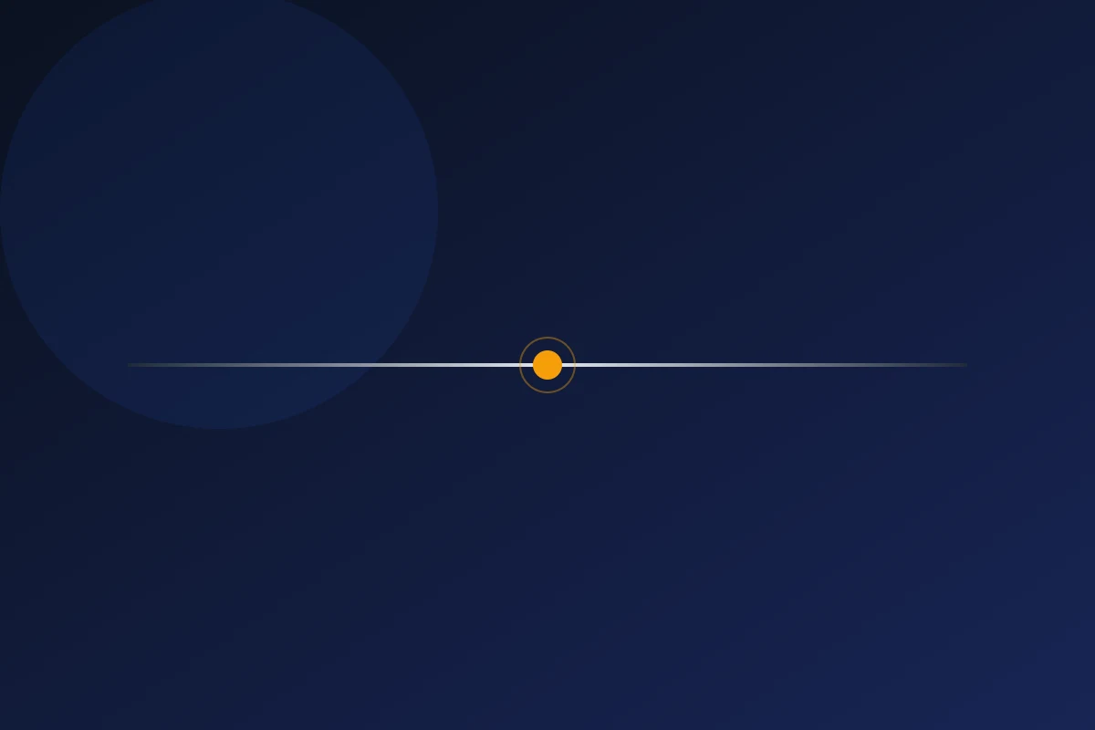 A single clear horizontal line across a dark blue field with a warm amber point resting on it, suggesting a boundary to stay on the right side of.
